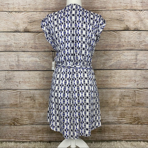 BB Dakota Ikat Print Button-Up Tie-Waist Shirt Dress - Picture 2 of 8